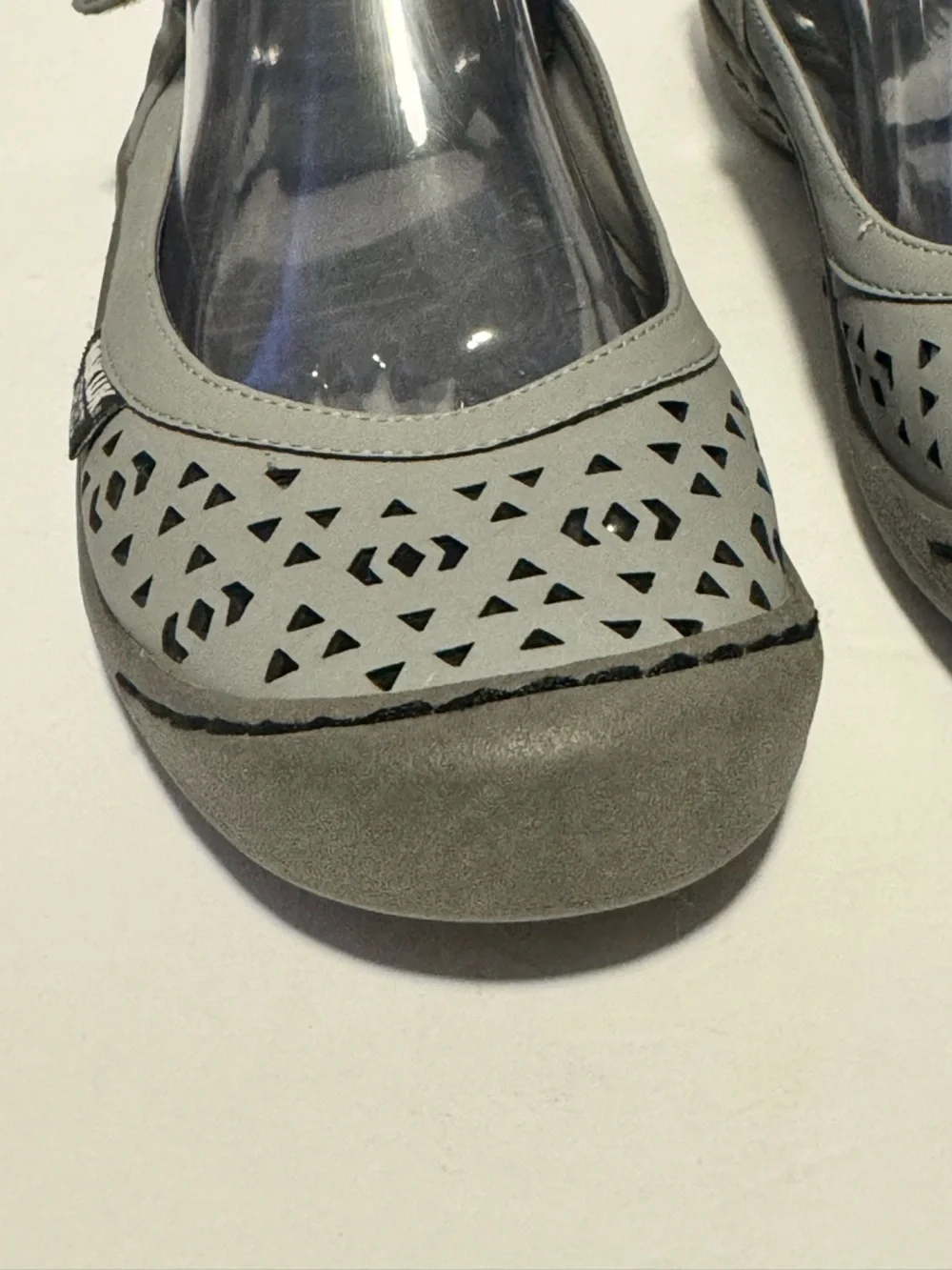 MUK LUKS Women's Size 9 Mary Jane Gray & Black Slide On Shoe